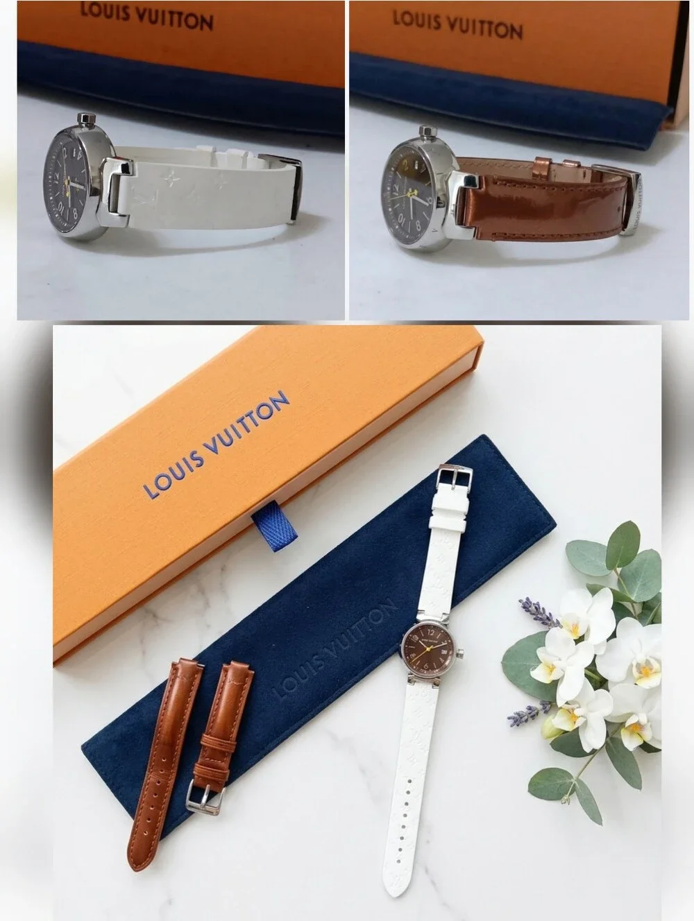 Louis Vuitton Tambour 27mm Q1211 Watch w/ 2 Bands Set ✨️ LIKE NEW